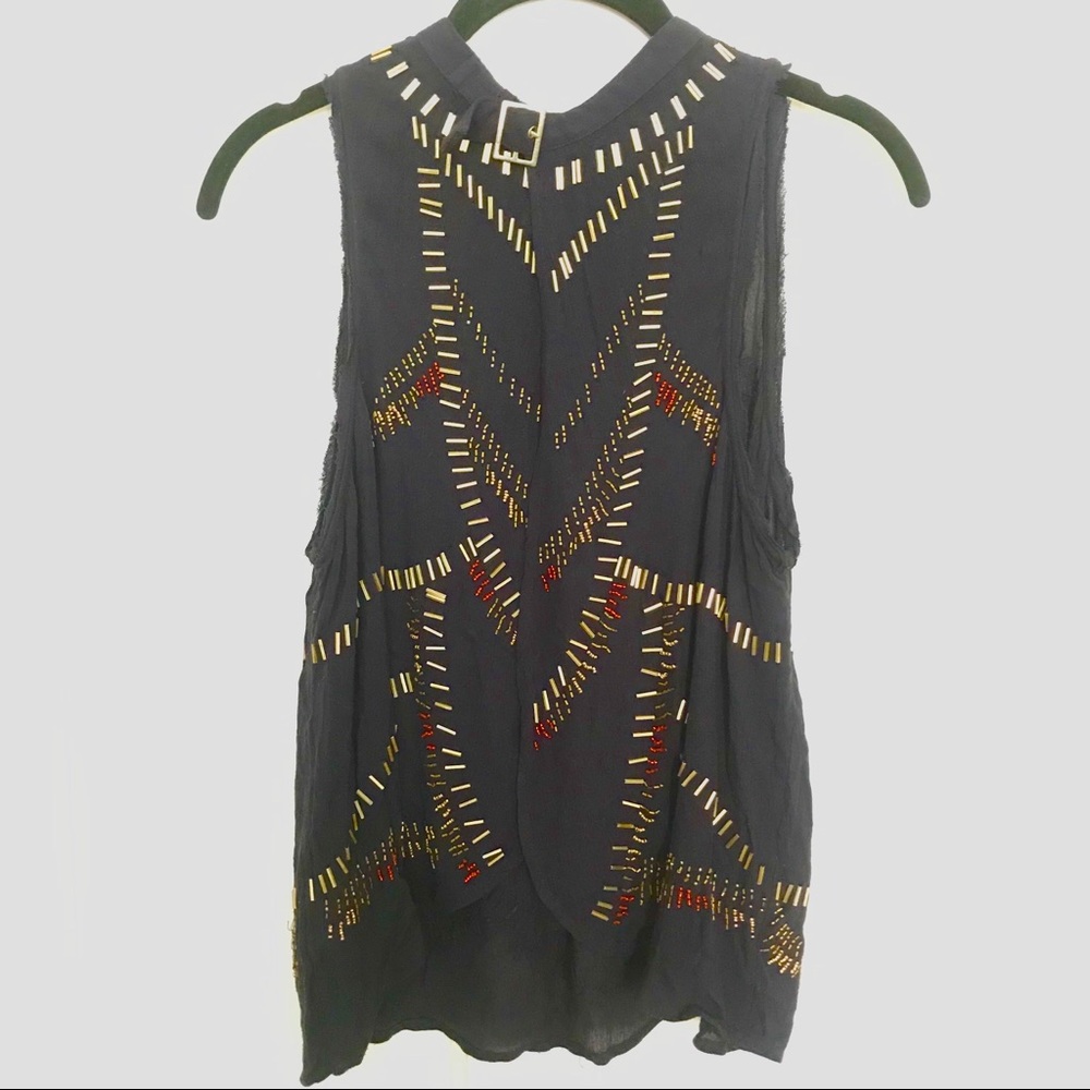 Free People Beaded Open Back Top